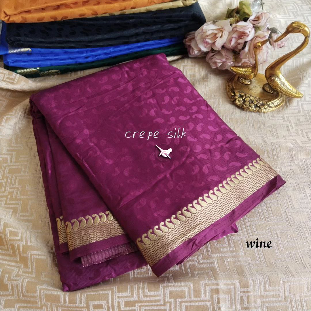 Classic Mysore Pure Silk Saree With Contrast Border Work