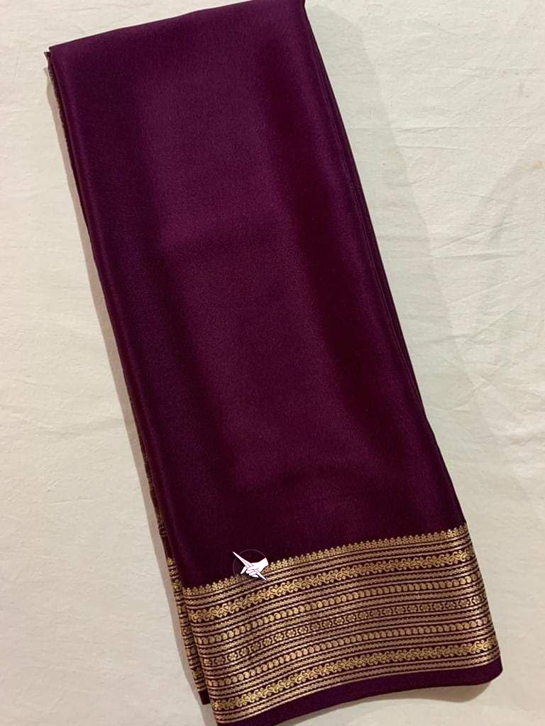 Traditional Maroon Soft Silk Saree With Festive Blouse And Border