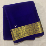 Minimalist Royal Purple Soft Silk Plain Saree With Rich Zari Border And Blouse