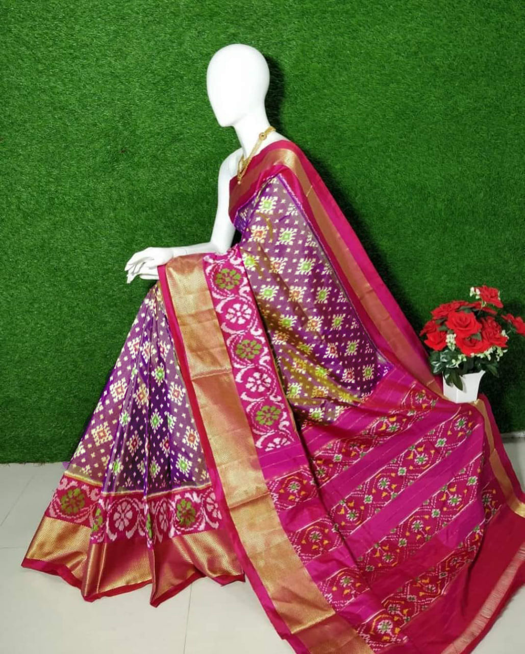 Handwoven Soft Silk Saree With Trendy Pochampalli Digital Print Design