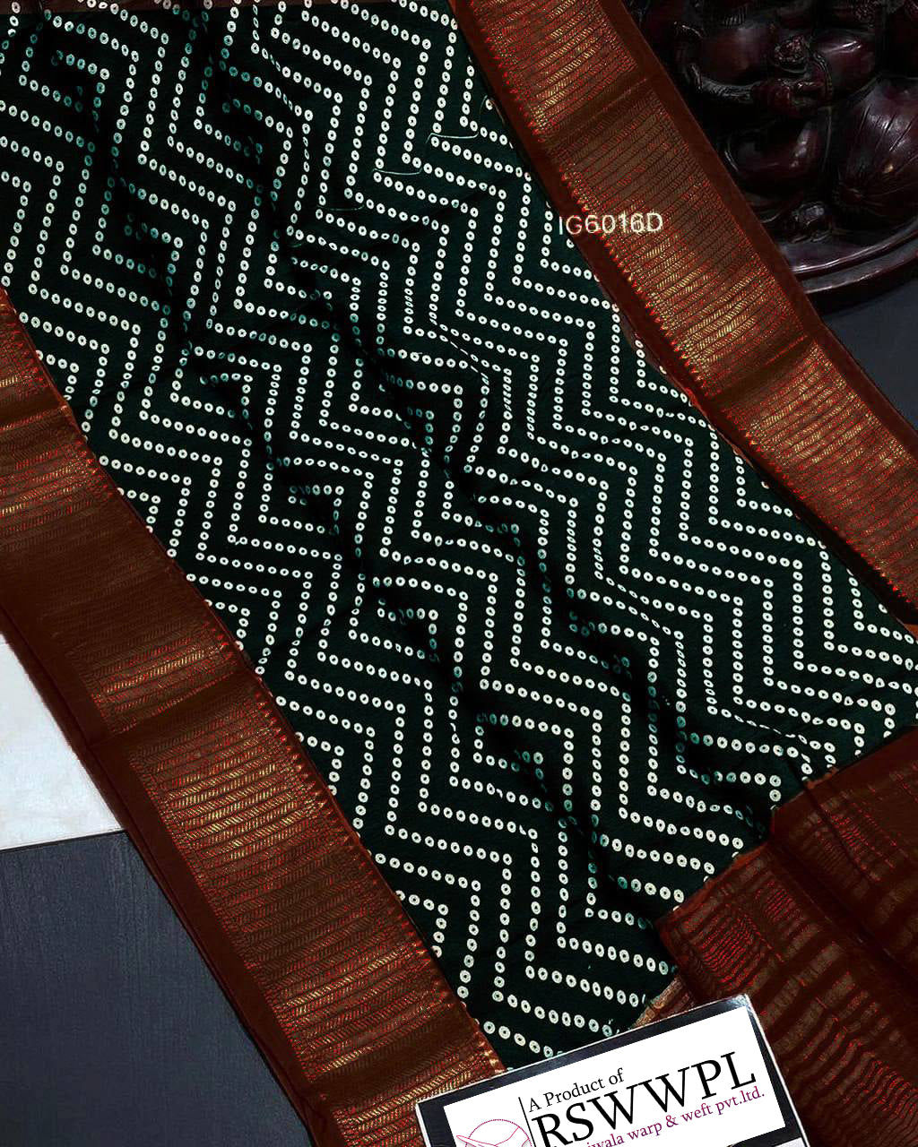 Festive Wear Black Ikat Soft Silk Saree With Digital Patterns