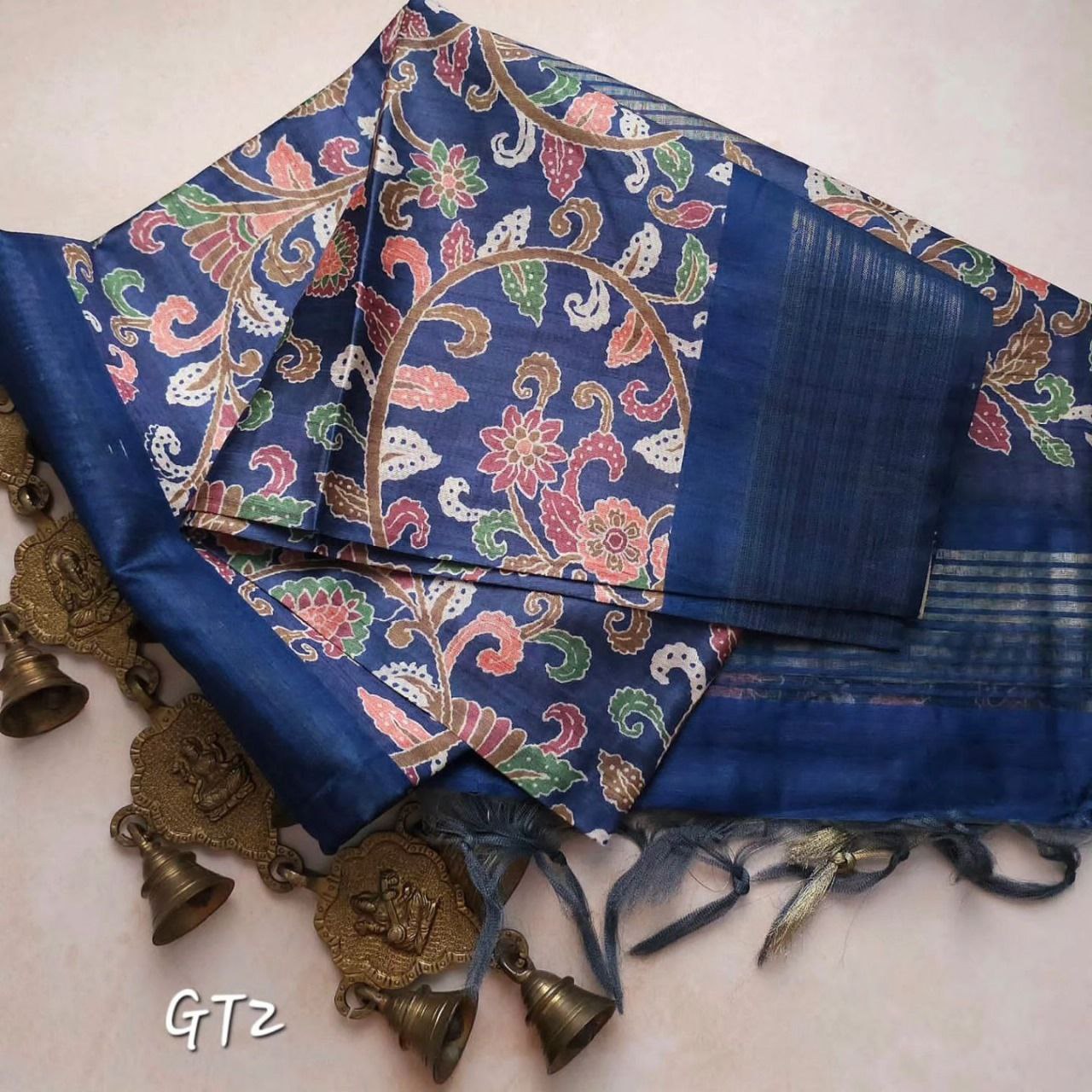 Elegant Kalamkari Digital Print Saree In Soft Handloom Silk Fabric