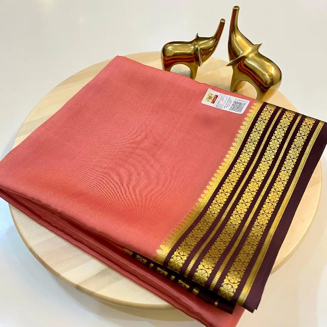 Beautiful Pure Mysore silk sarees having elegant contrast border