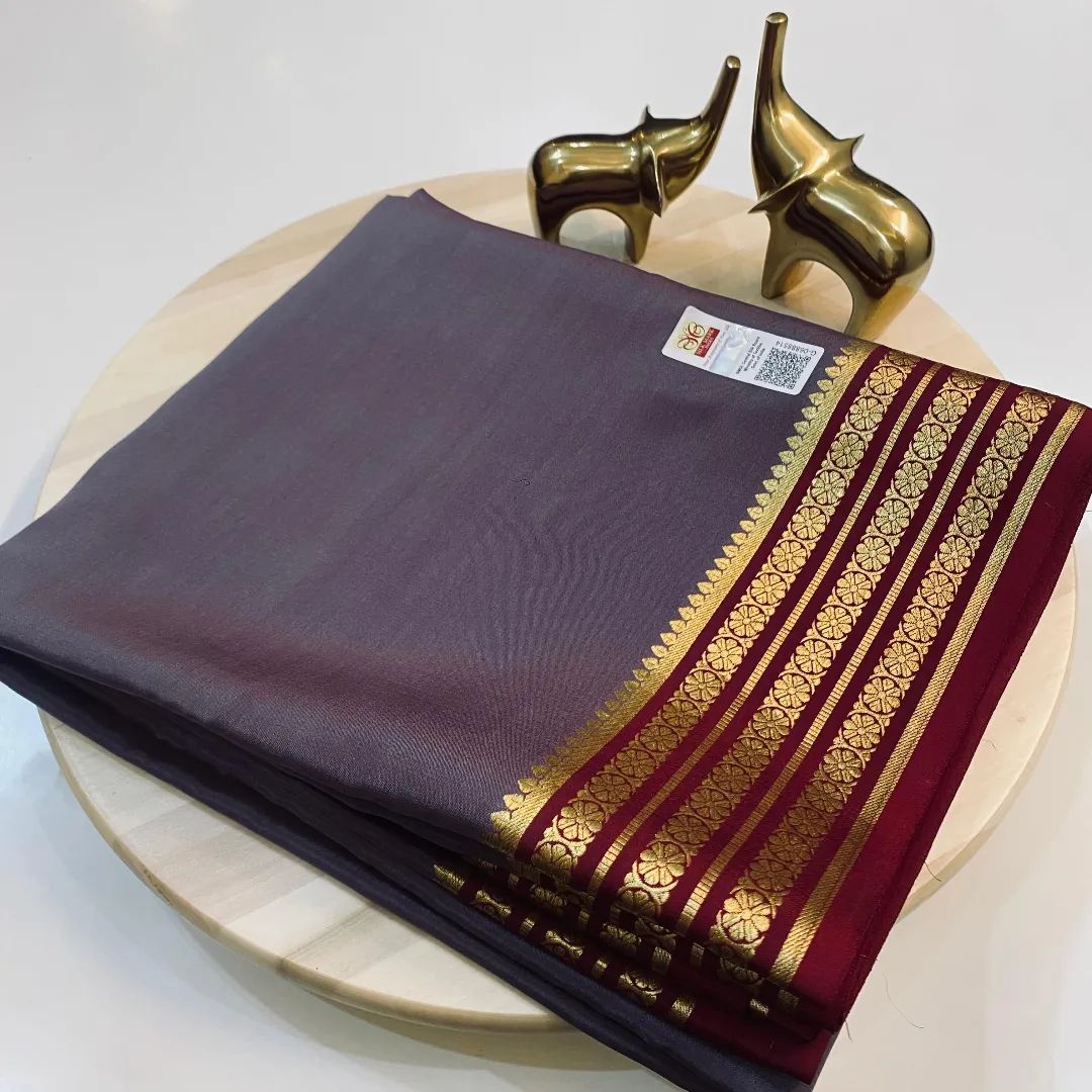 Gorgeous Traditional Mysore Silk Saree With Classic Border Work