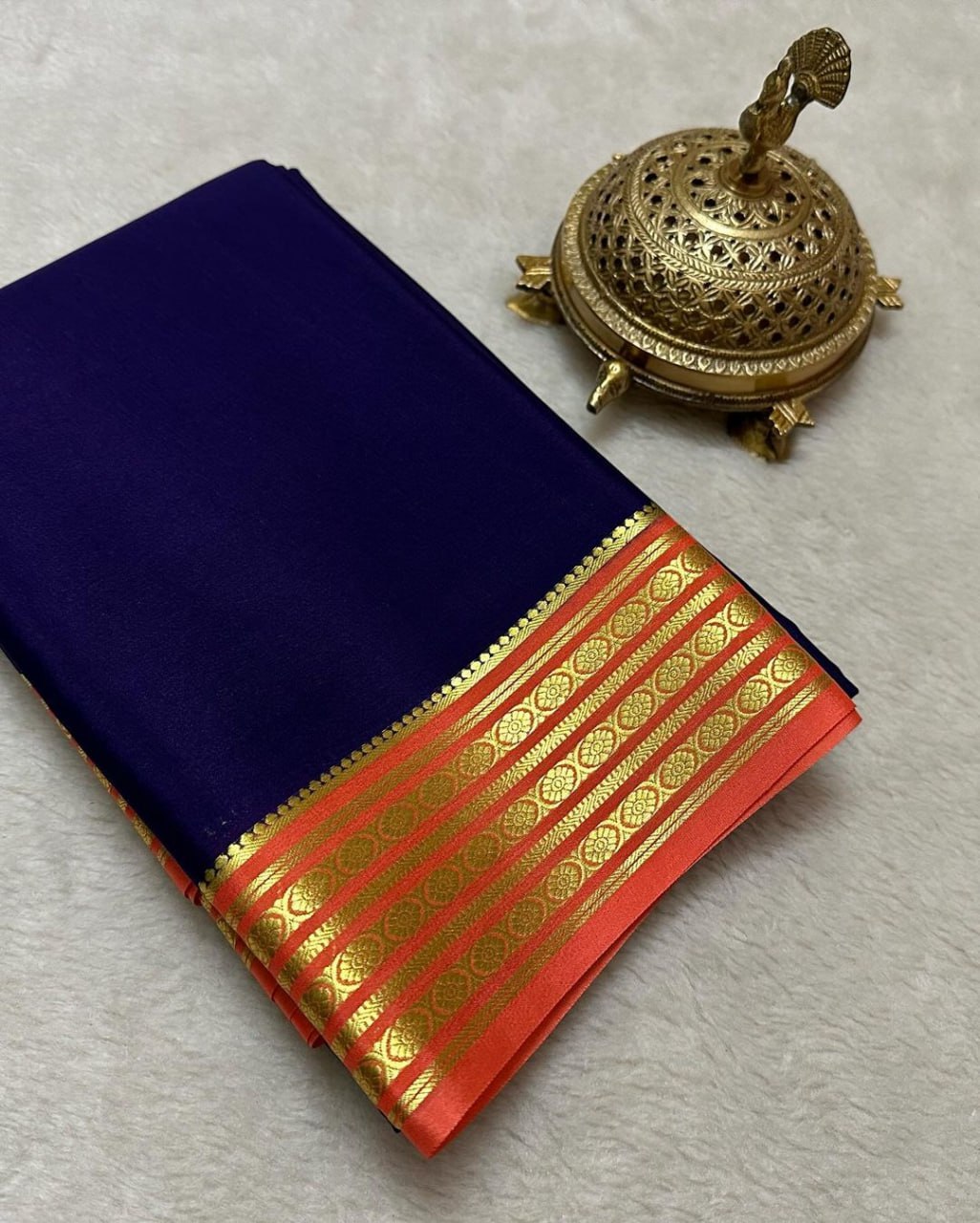 Beautiful Pure Mysore silk sarees having elegant contrast border