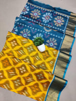 South Indian Traditional Ikkat Soft Silk Saree For Puja