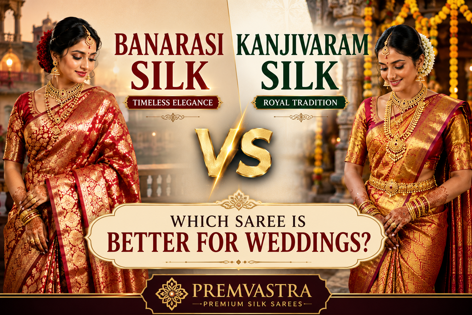 Banarasi Silk vs Kanjivaram Silk: Which Saree Is Better for Weddings?
