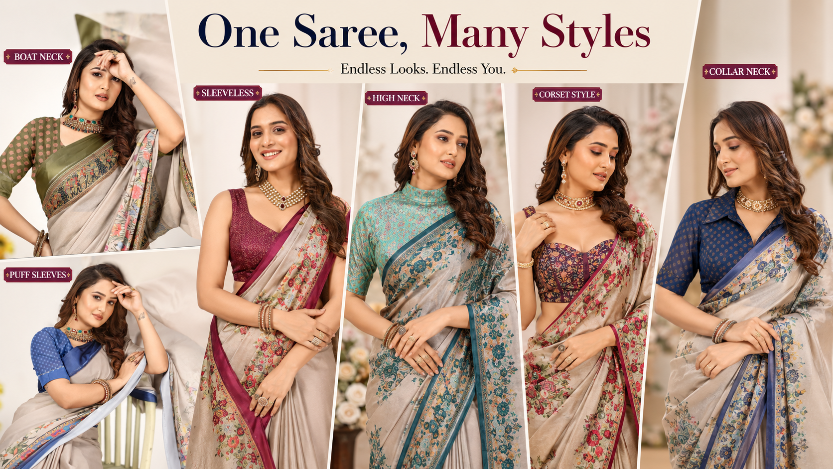 Best Blouse Designs for Printed Sarees | Complete Styling Guide