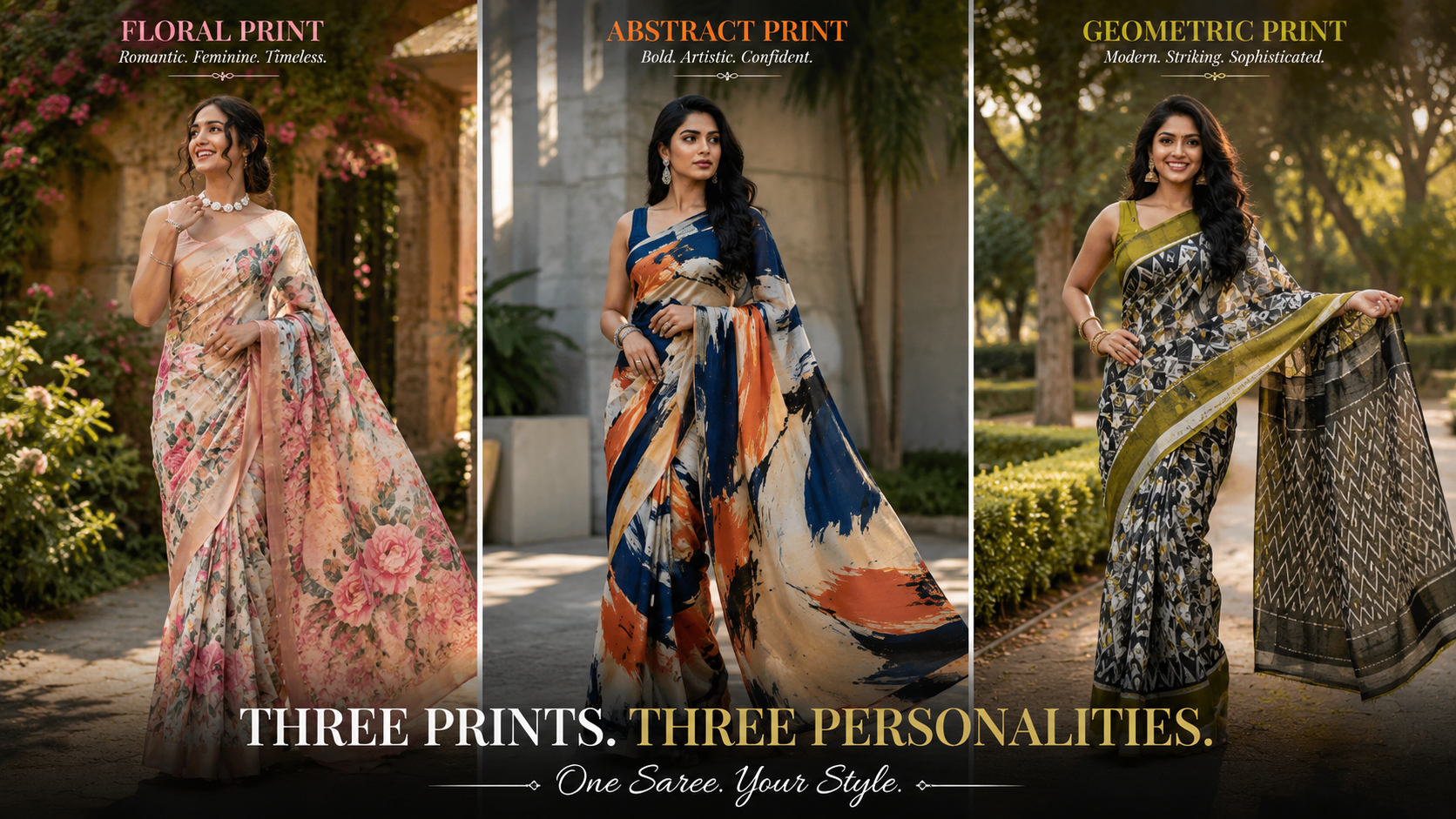 Floral vs Abstract vs Geometric Prints: Which Saree Style Suits You?