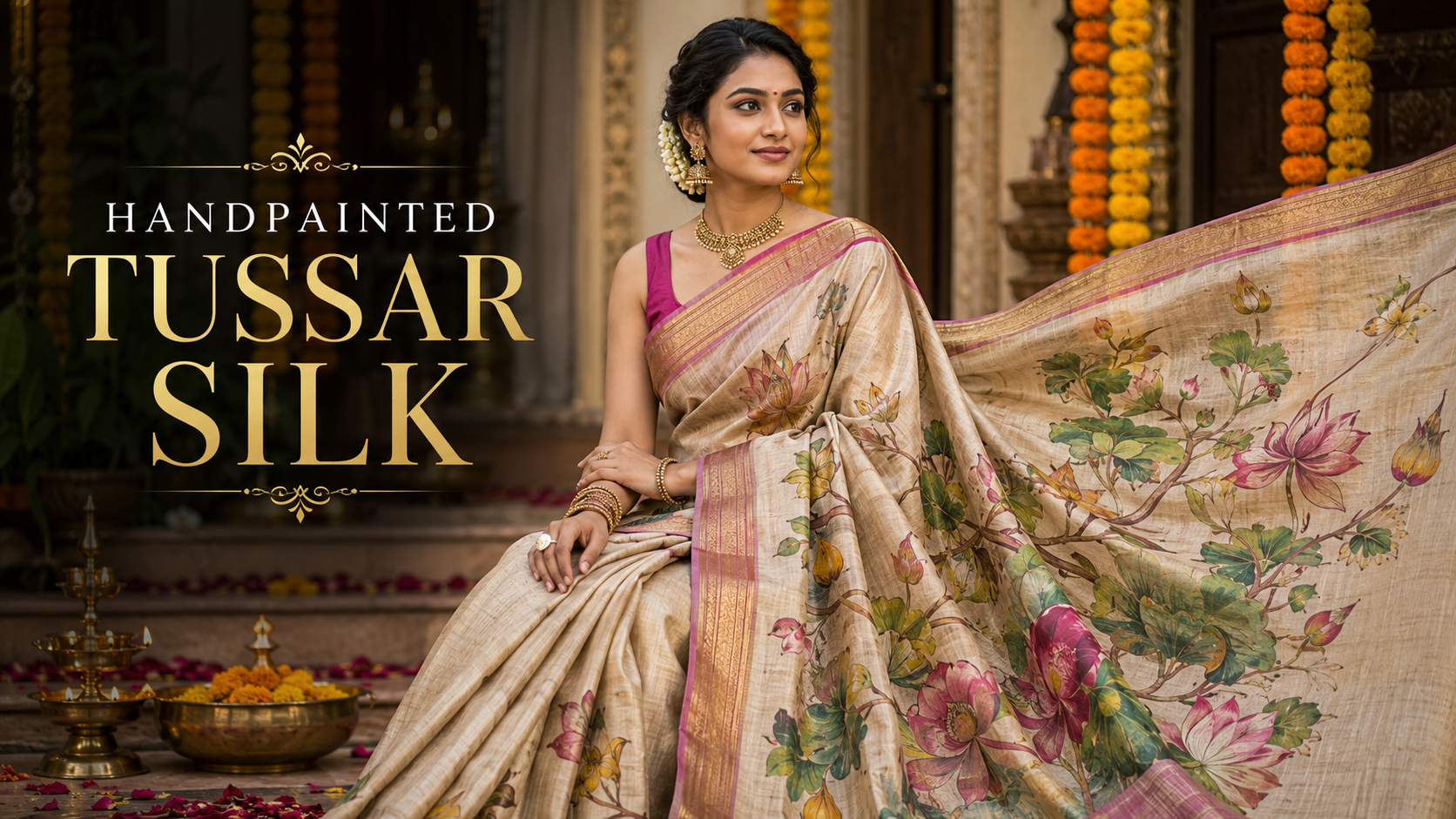 Best Occasions to Wear a Handpainted Tussar Silk Saree