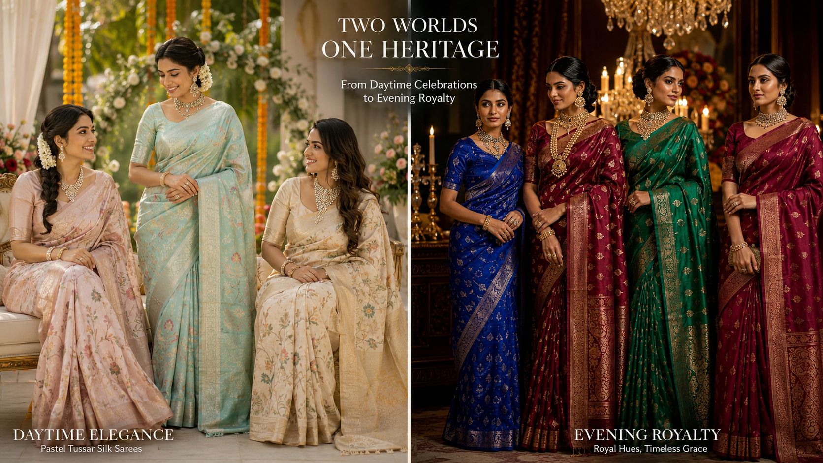 Best Saree Colors for Day Functions and Evening Events | Saree Color Guide