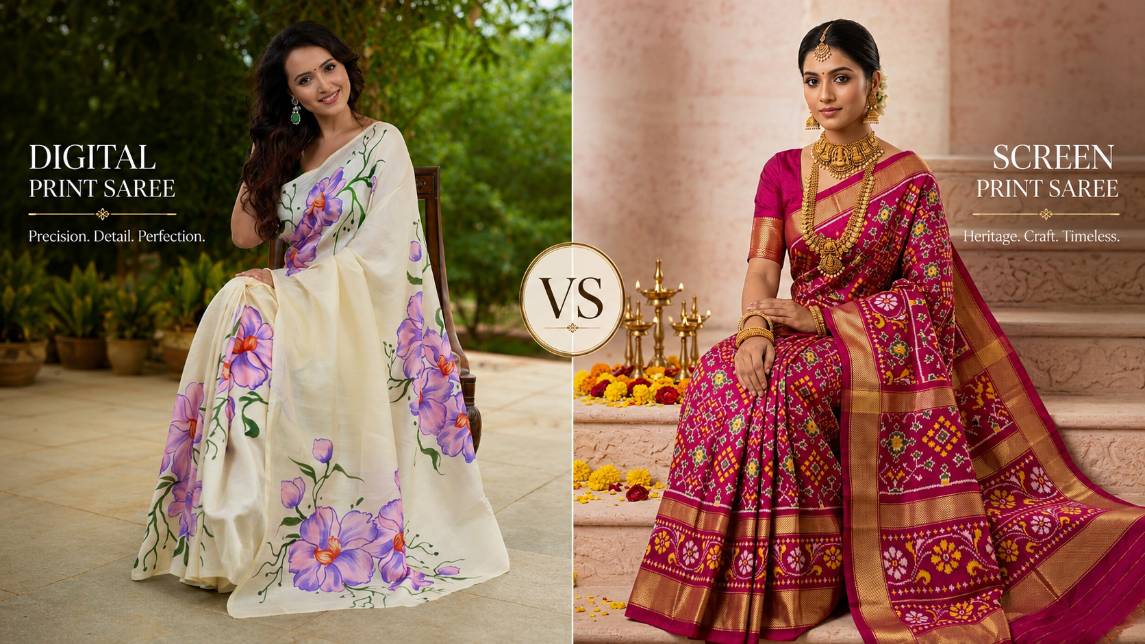 Digital Print vs Screen Print Sarees: Key Differences Explained