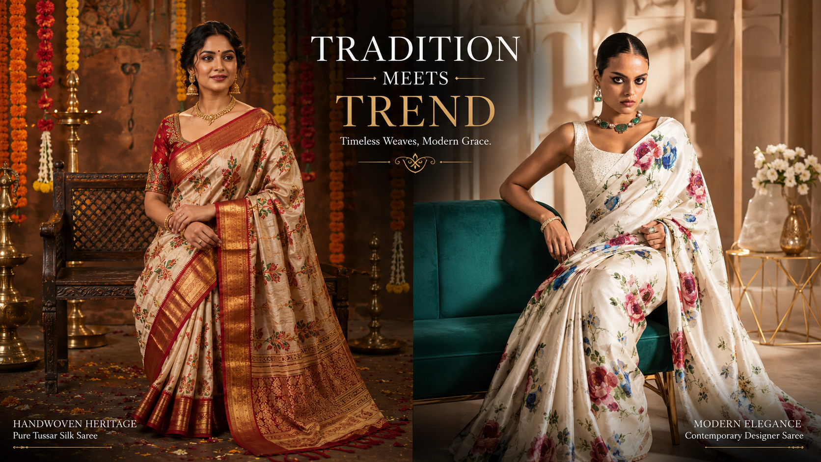 Traditional vs Contemporary Sarees: What's Trending Today in 2026?