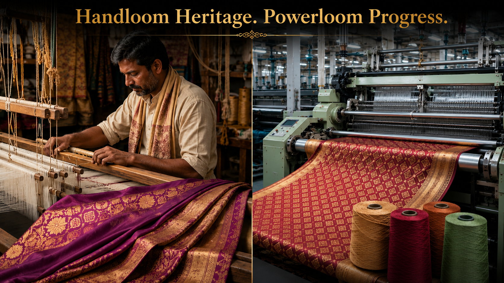 Handloom Sarees vs Powerloom Sarees: Understanding the Difference
