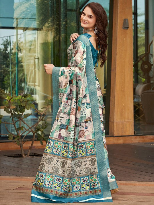 Soft Pattu Art Silk Saree Blue Designer Wedding Edition