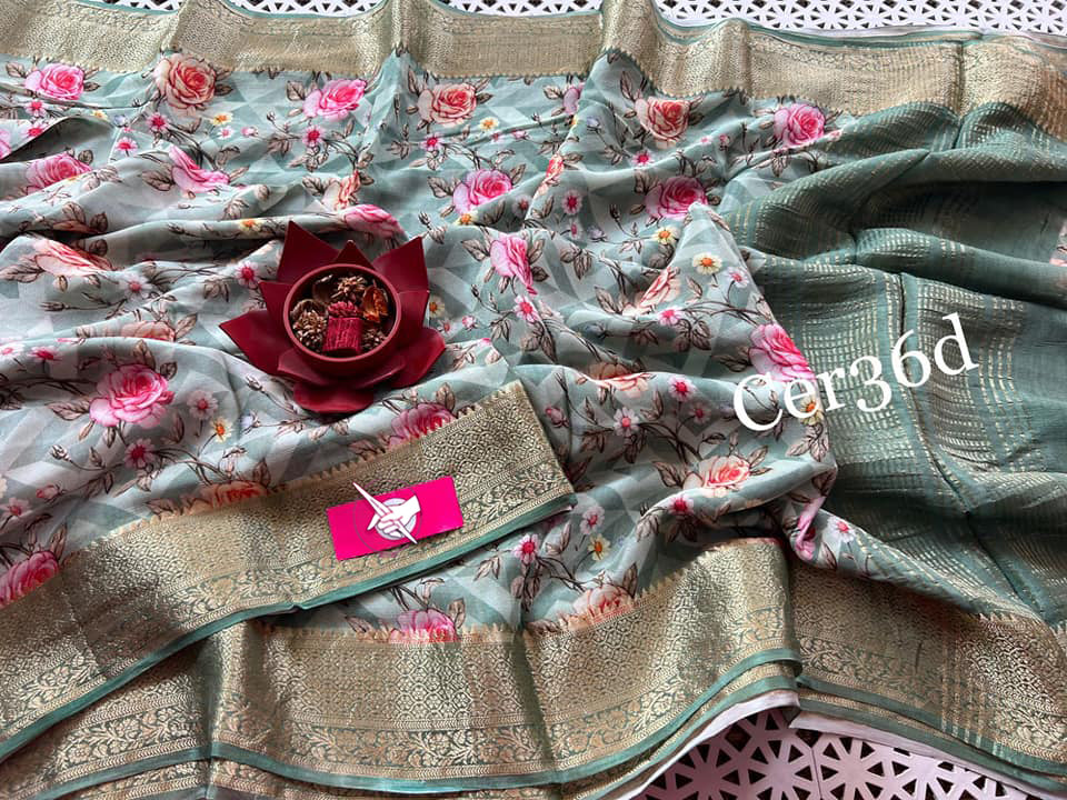 Occasion Wear Fancy Soft Silk Saree With Trendy Digital Print
