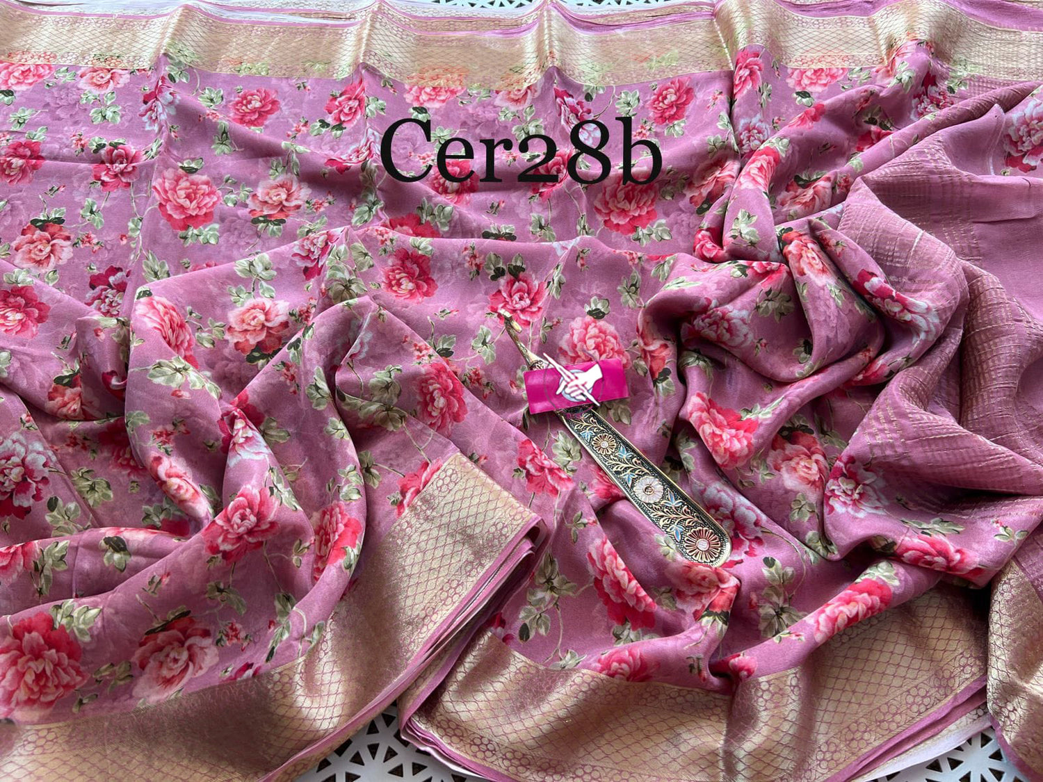Modern Classic Pink Soft Silk Saree With Elegant Digital Print For Daily Styling