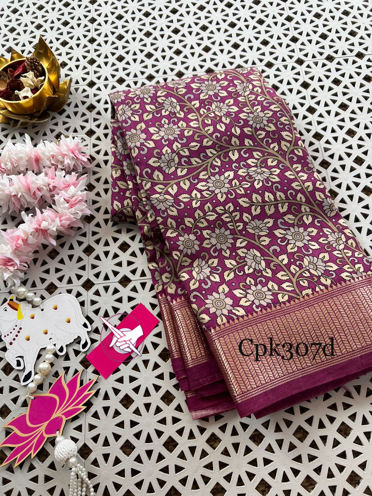 Graceful Purple Soft Tussar Silk Saree With Classic Zari Border