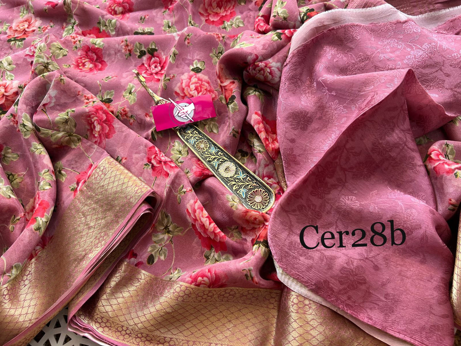 Modern Classic Pink Soft Silk Saree With Elegant Digital Print For Daily Styling