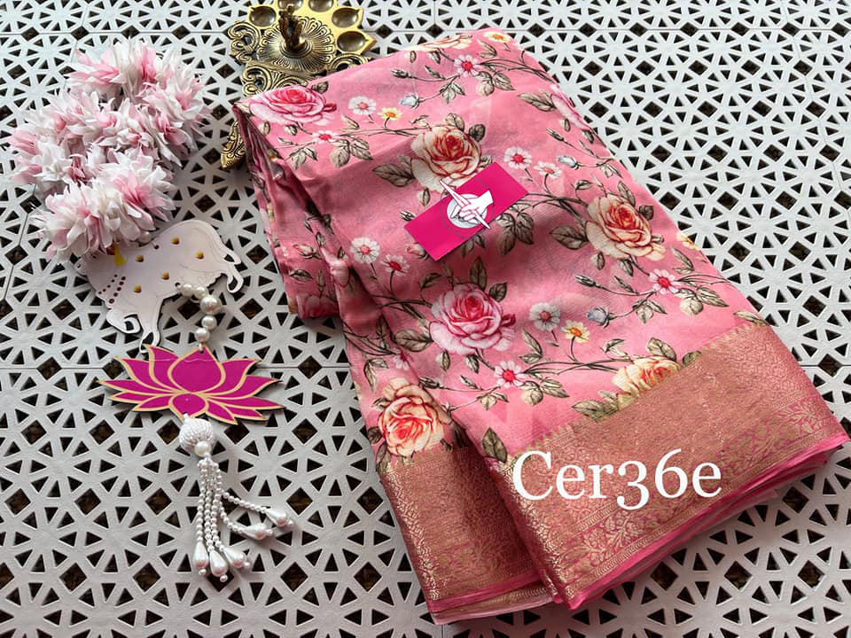 Classic Pink Traditional Soft Silk Saree With Stylish Digital Designs