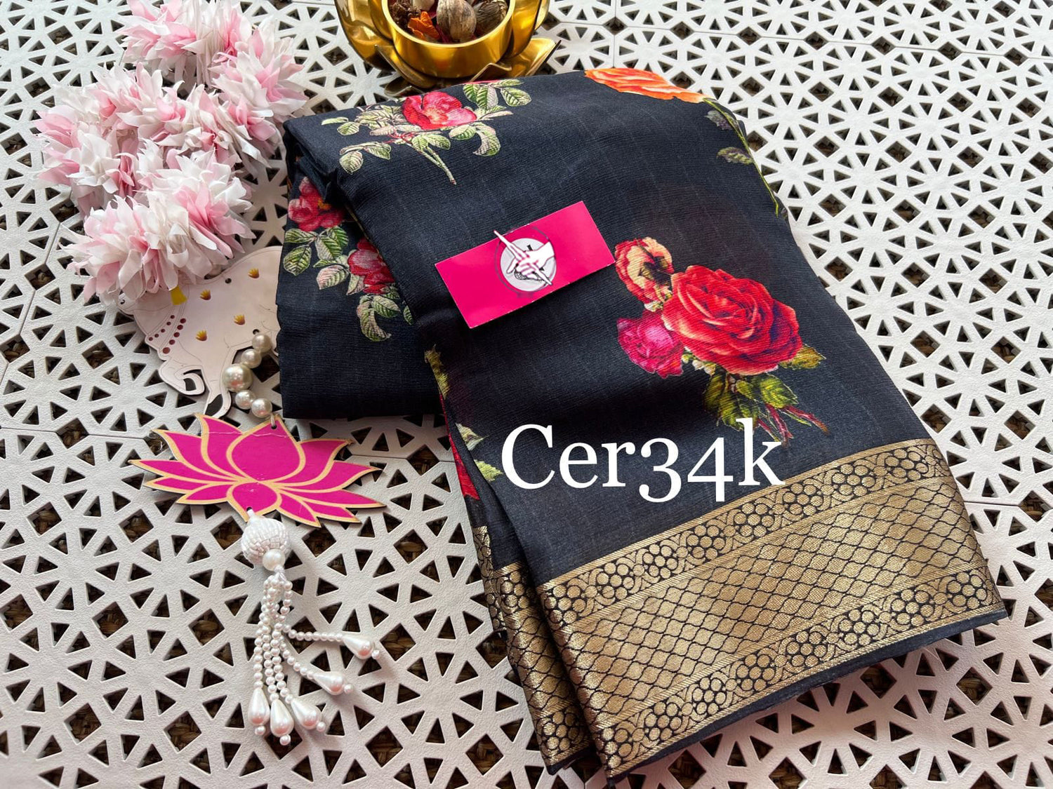 Minimalist Grey Traditional Silk Saree With Subtle Digital Prints For Everyday Wear