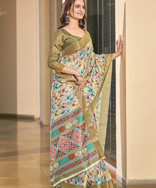 Pure Art Handloom Pattu Soft Silk Saree in Green