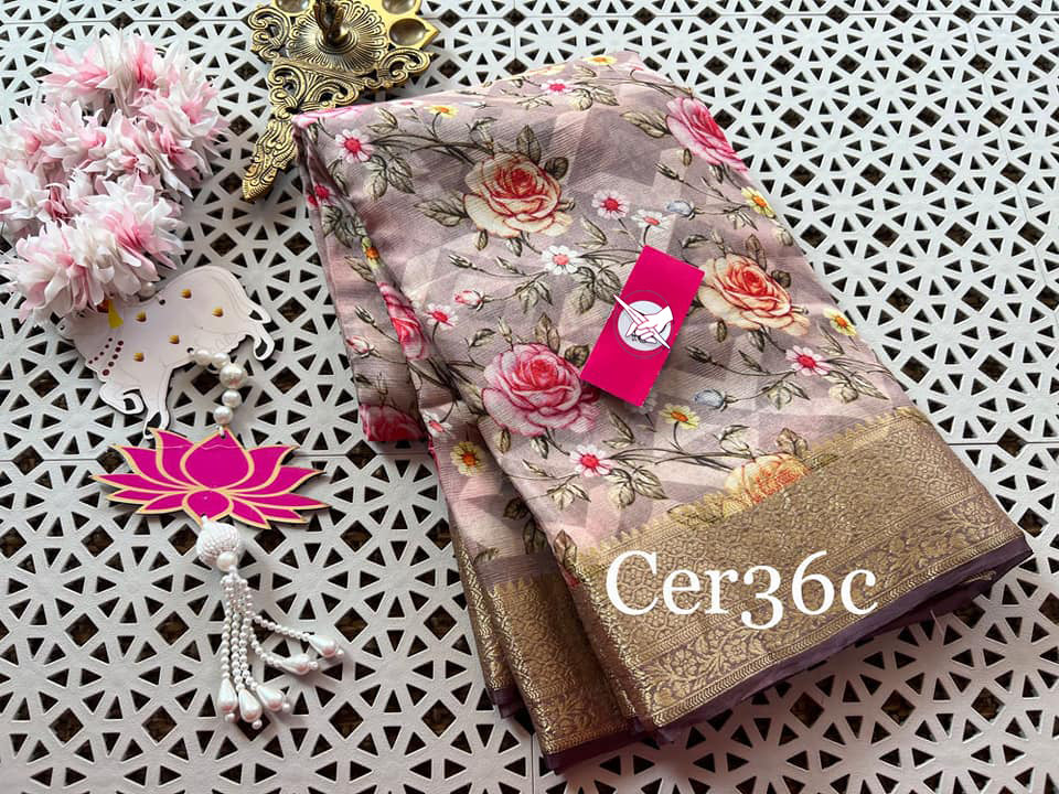 Rich Look Light Pink Soft Silk Saree With Elegant Digital Prints And Fancy Finish