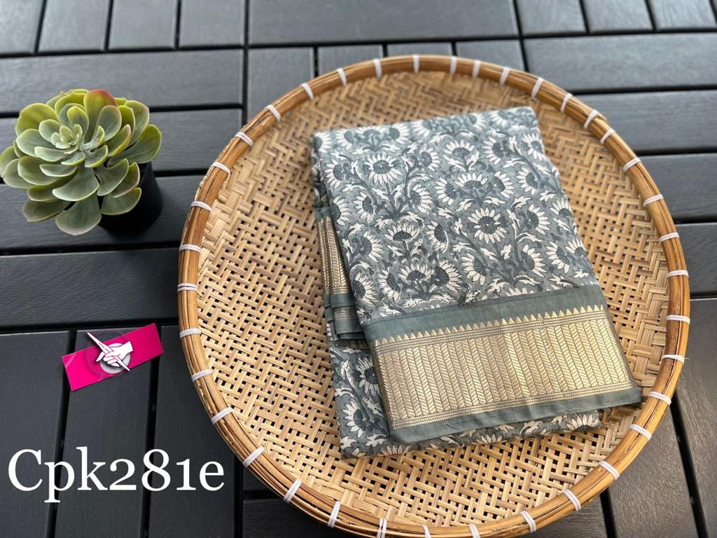Subtle Grey Traditional Fancy Saree In Soft Silk With Digital Patterns