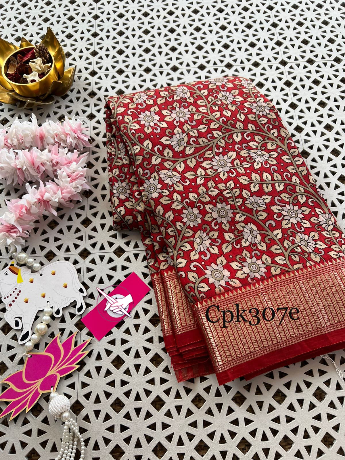 Festive Wear Red Tussar Soft Silk Saree With Traditional Zari Edge