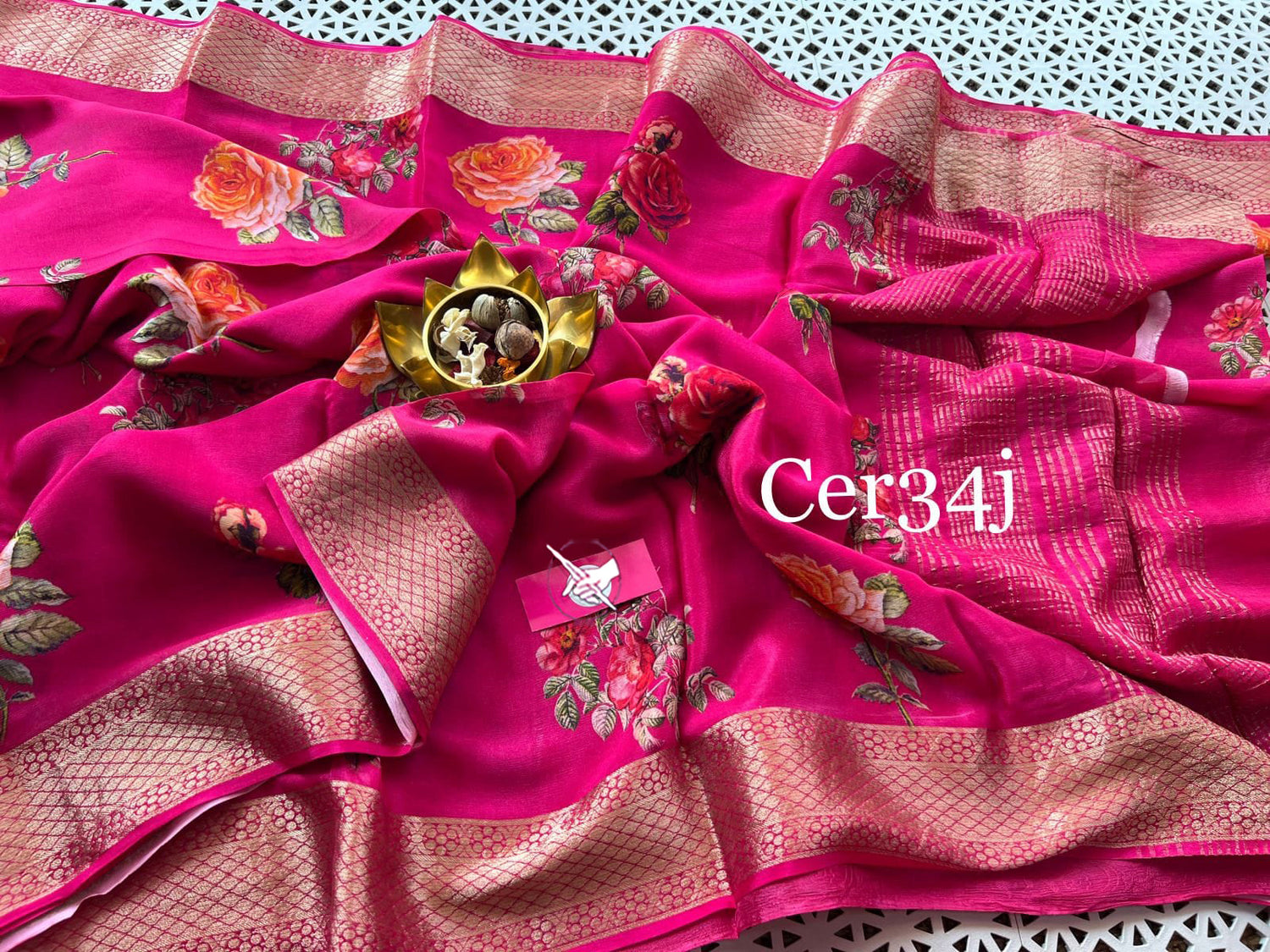 Soft Drape Pink Silk Saree With Printed Design Perfect For Daily Use