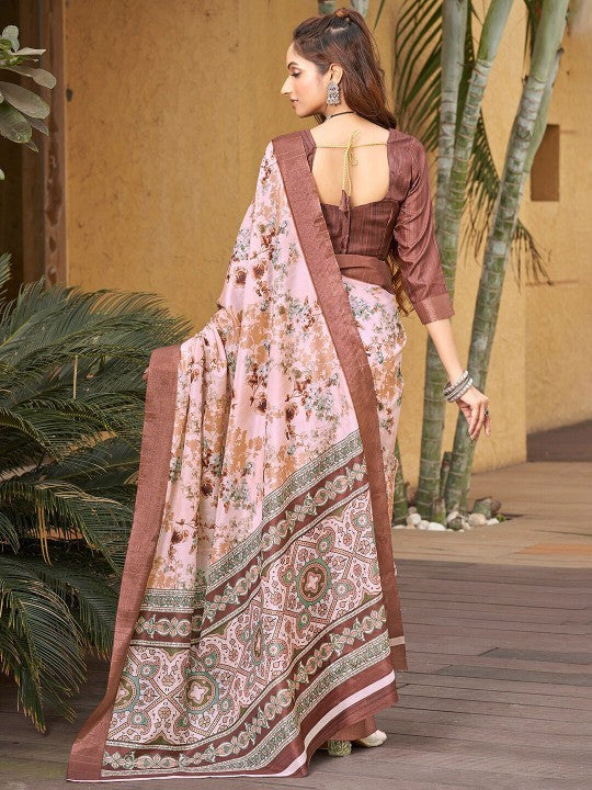 Soft Printed Art Silk Saree Traditional Pattu Wedding Wear