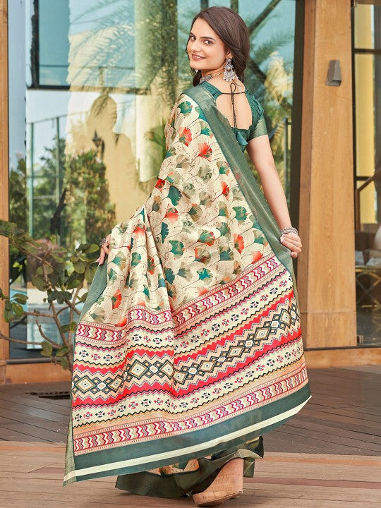 Drak Green Handloom Pattu Saree Pure Soft Art Silk With Designer Touch
