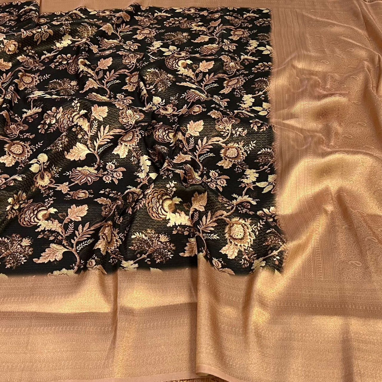Chic Black Digital Print Soft Silk Saree Perfect For Daily Wear