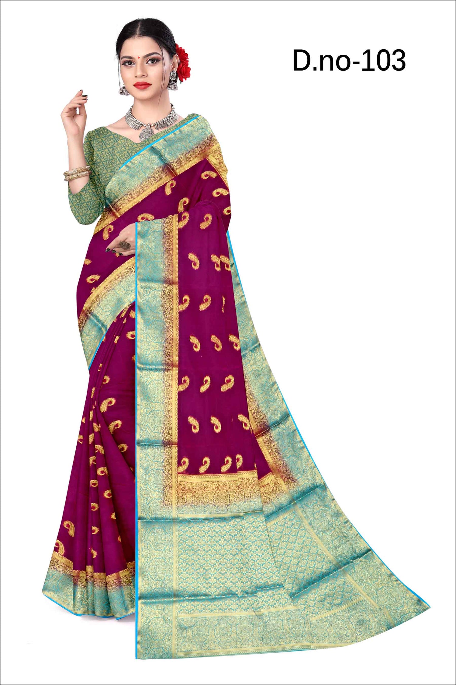 Elegant Ethnic Saree Magenta Jacquard Silk With Zari Handwork