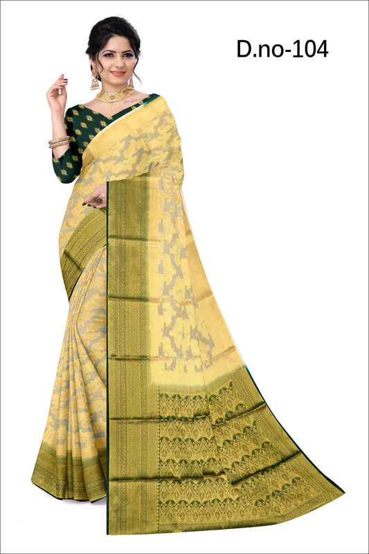 Golden Grace: Jaquard Silk Saree with Intricate Zari Work in Yellow