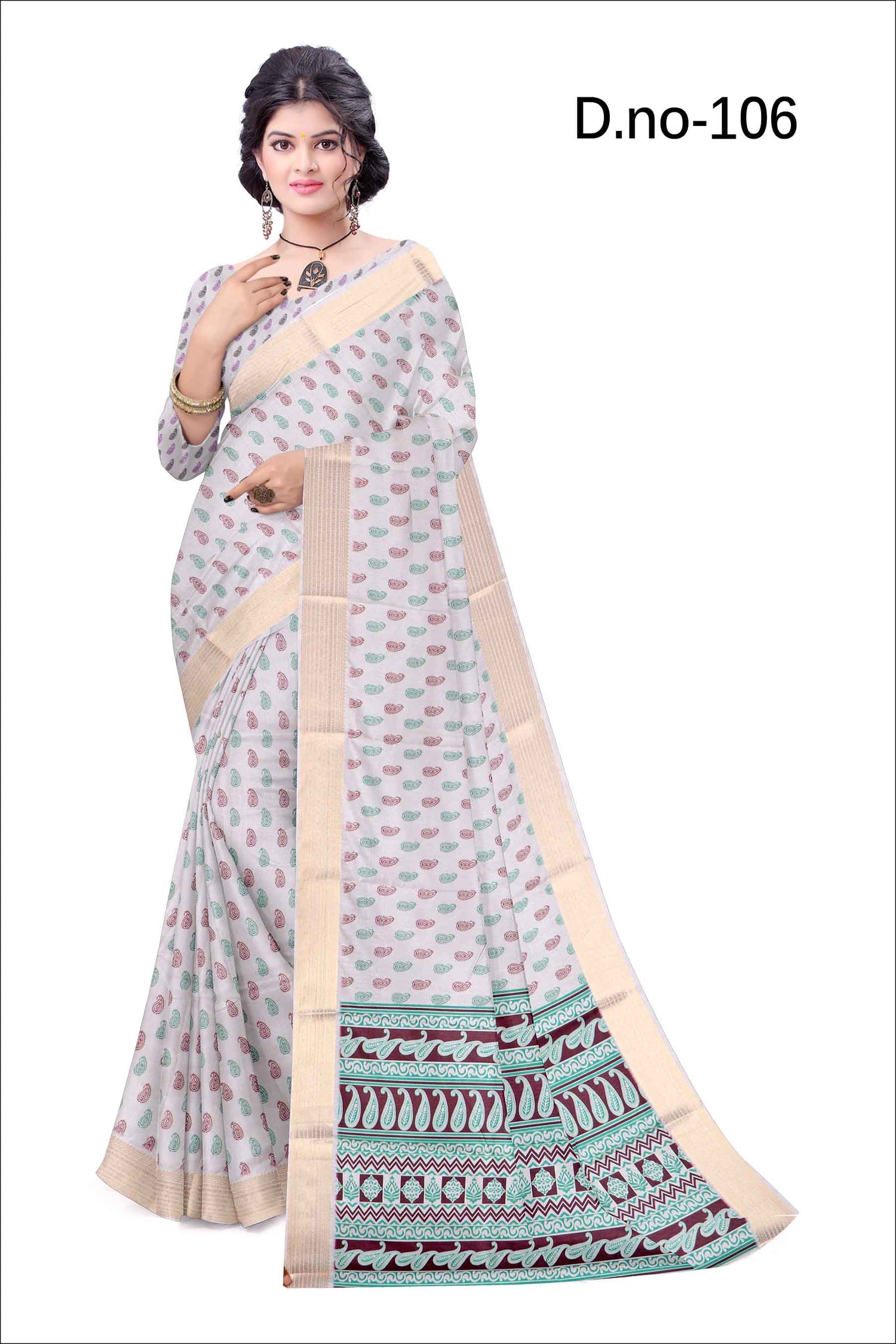 Printed Fancy Silk Saree White Traditional Casual Saree Look