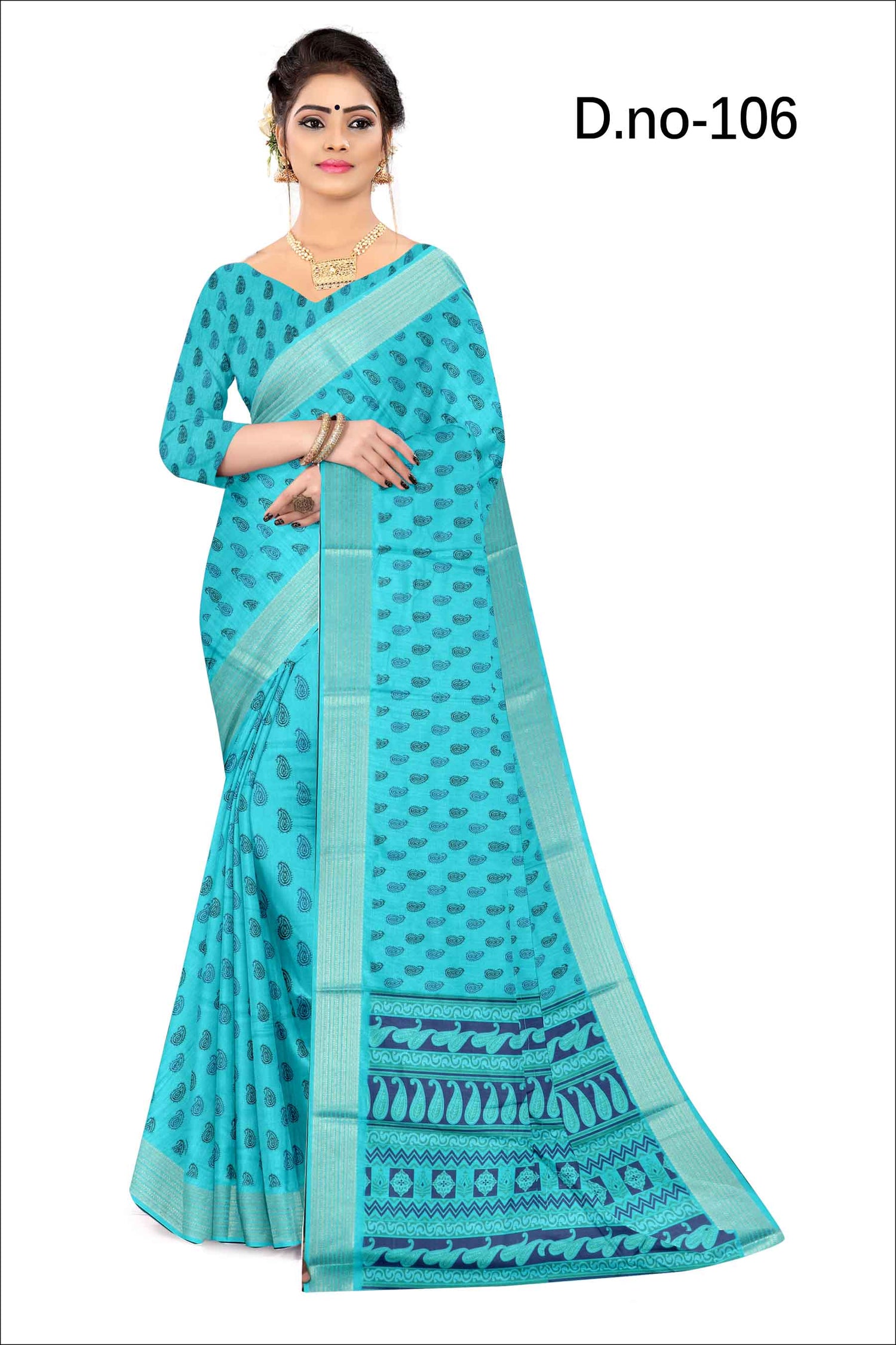 Stylish Rama Printed Silk Saree Traditional Look For Daily Wear