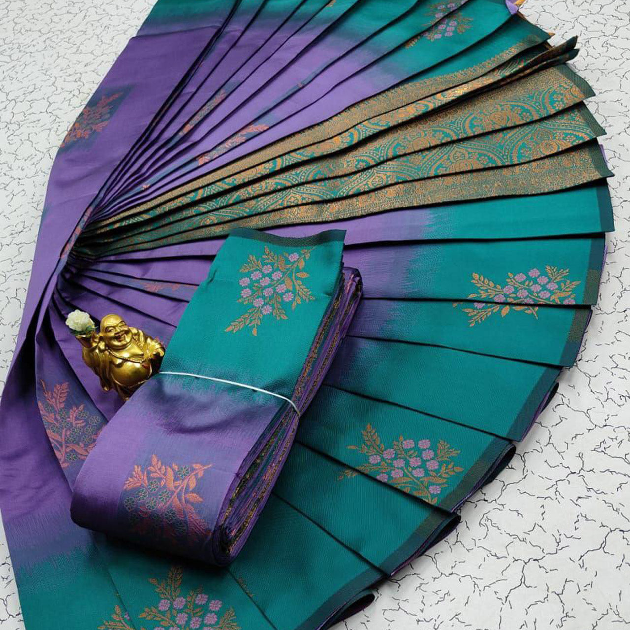 Purple 3D Weave Kubera Pattu Saree Handloom Silk For Grand Occasions
