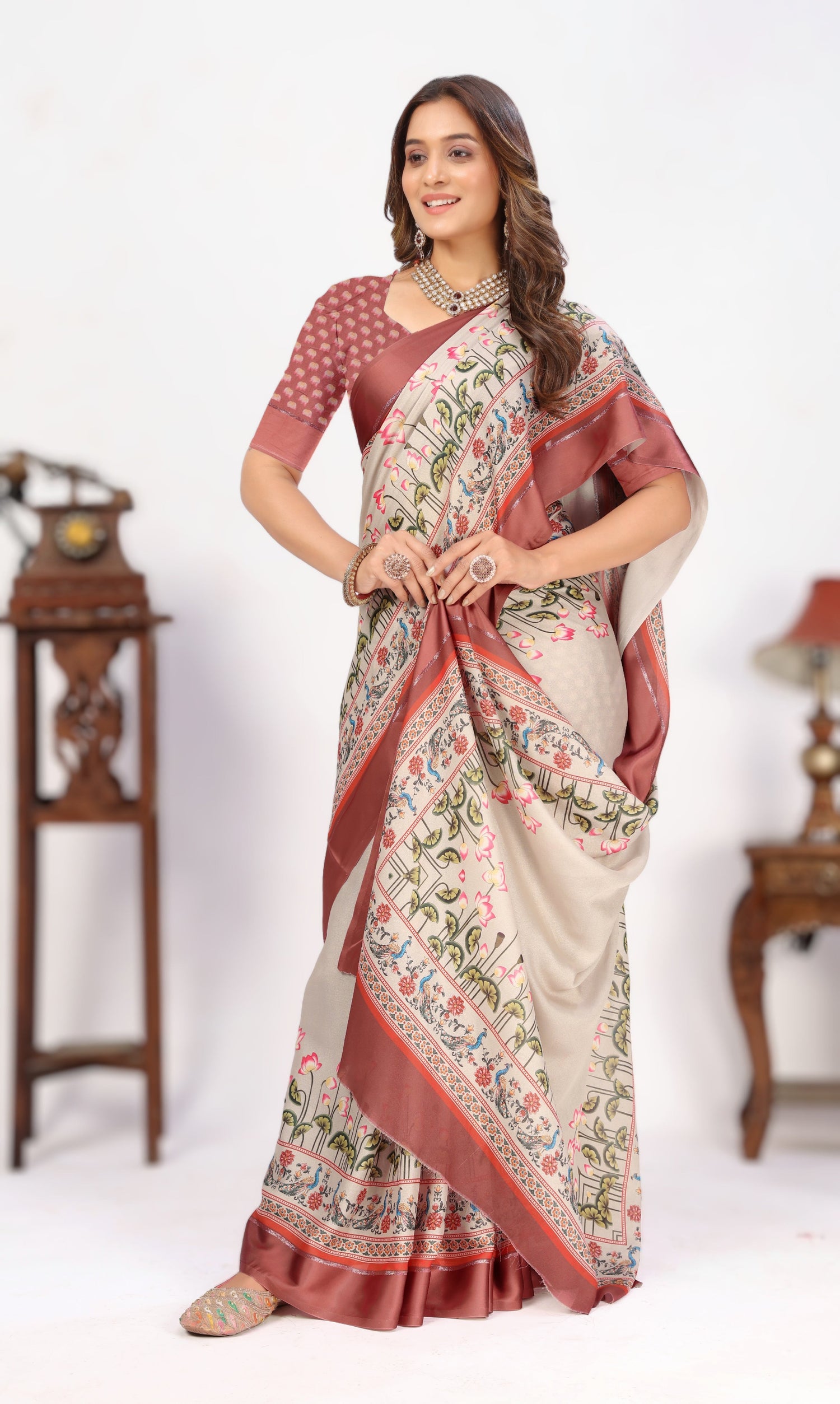 Rich Look Viscose Georgette Silk Saree For Weddings And Festivals