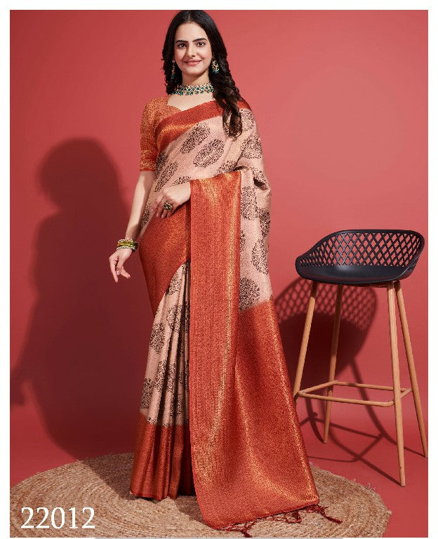 Red Soft Silk Saree Traditional Digital Prints For Festivals And Events