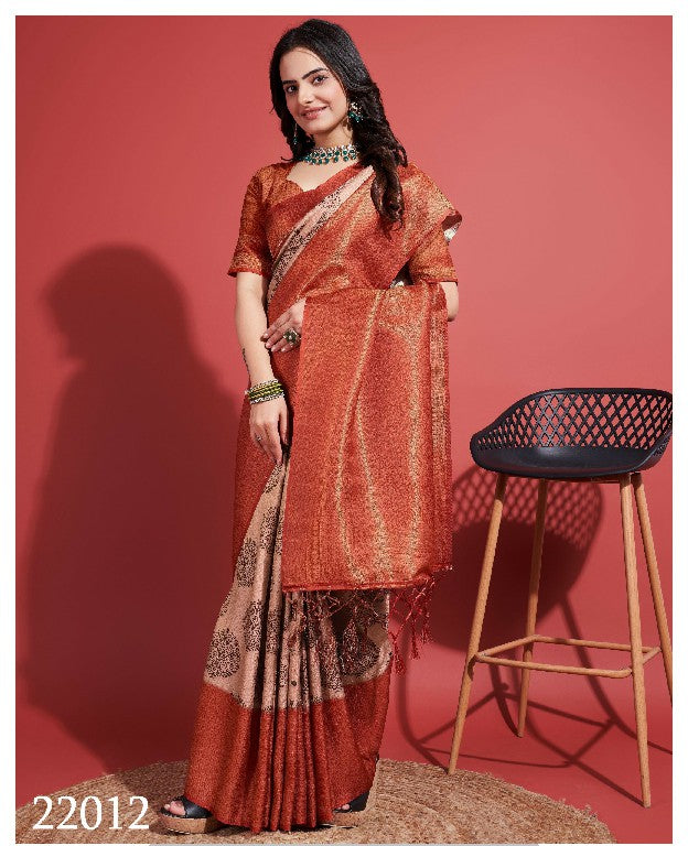 Red Soft Silk Saree Traditional Digital Prints For Festivals And Events