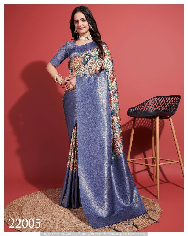 Festive Purple Soft Silk Saree Traditional Designer Digital Style