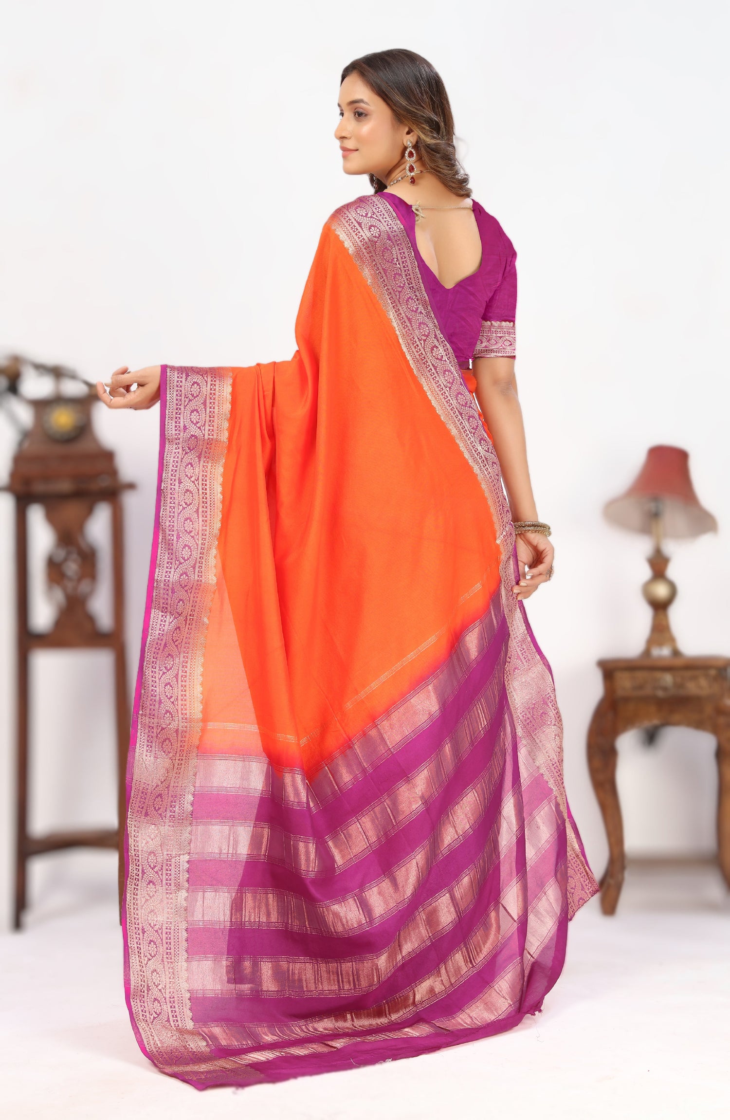 Festival Ready Plain Fancy Mysore Silk Saree