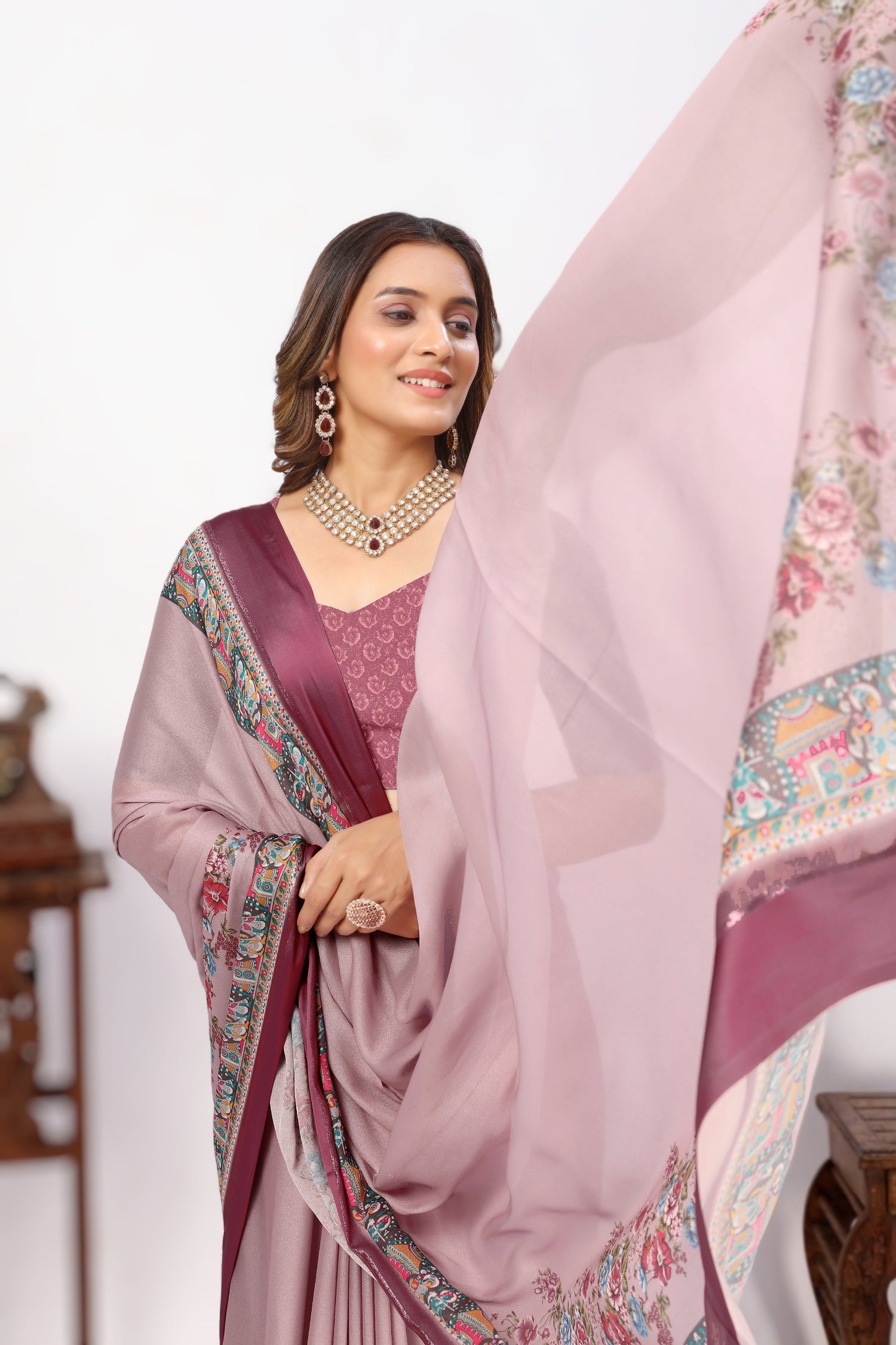 Cultural Elegance Printed Viscose Georgette Silk Saree