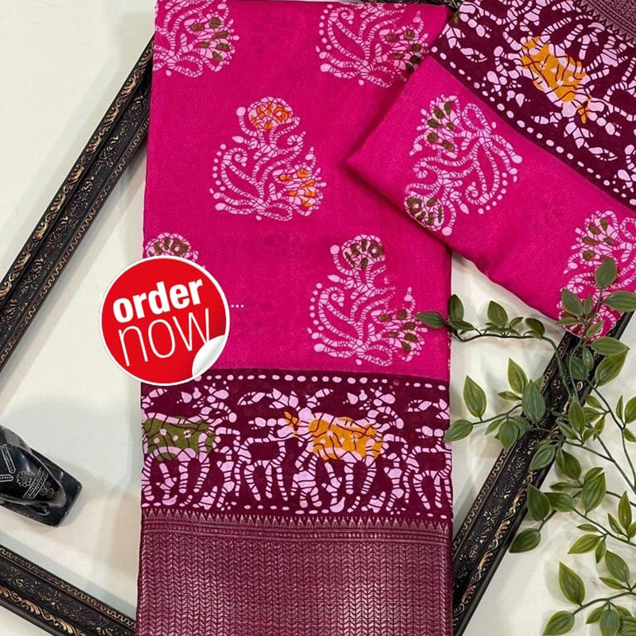 Rani Fancy Soft Silk Saree Trendy Digital Prints For Daily Glam