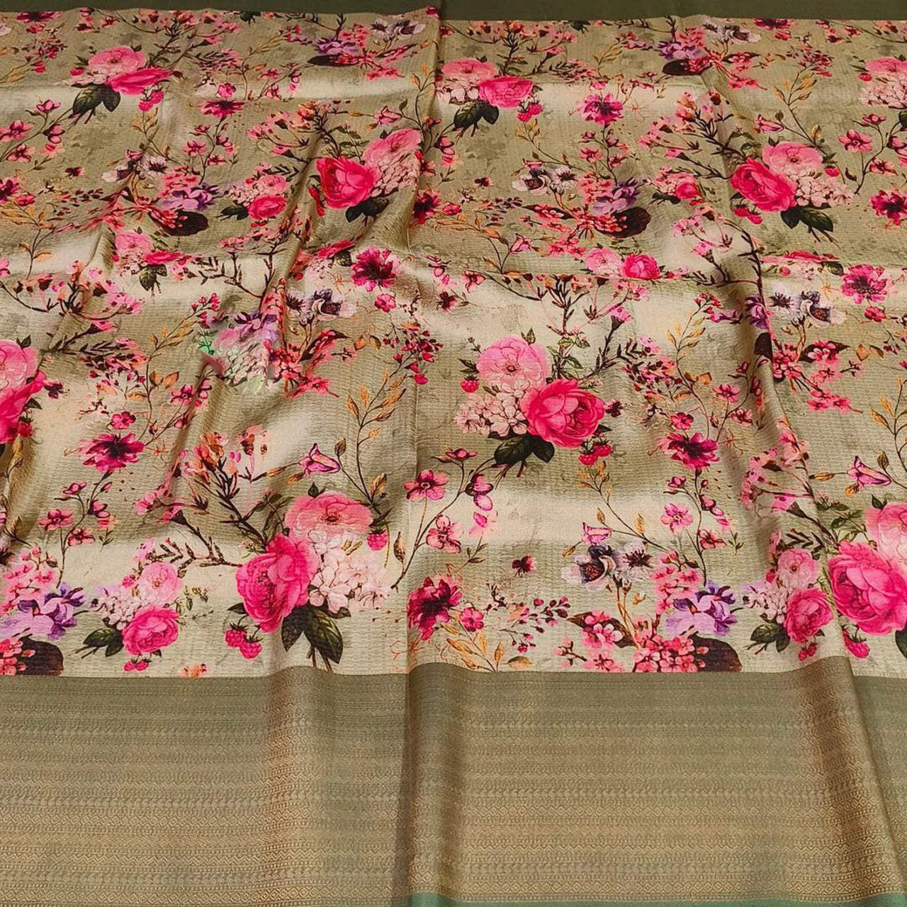 Trendy Brown Digital Printed Soft Silk Saree Casual Wear Edition