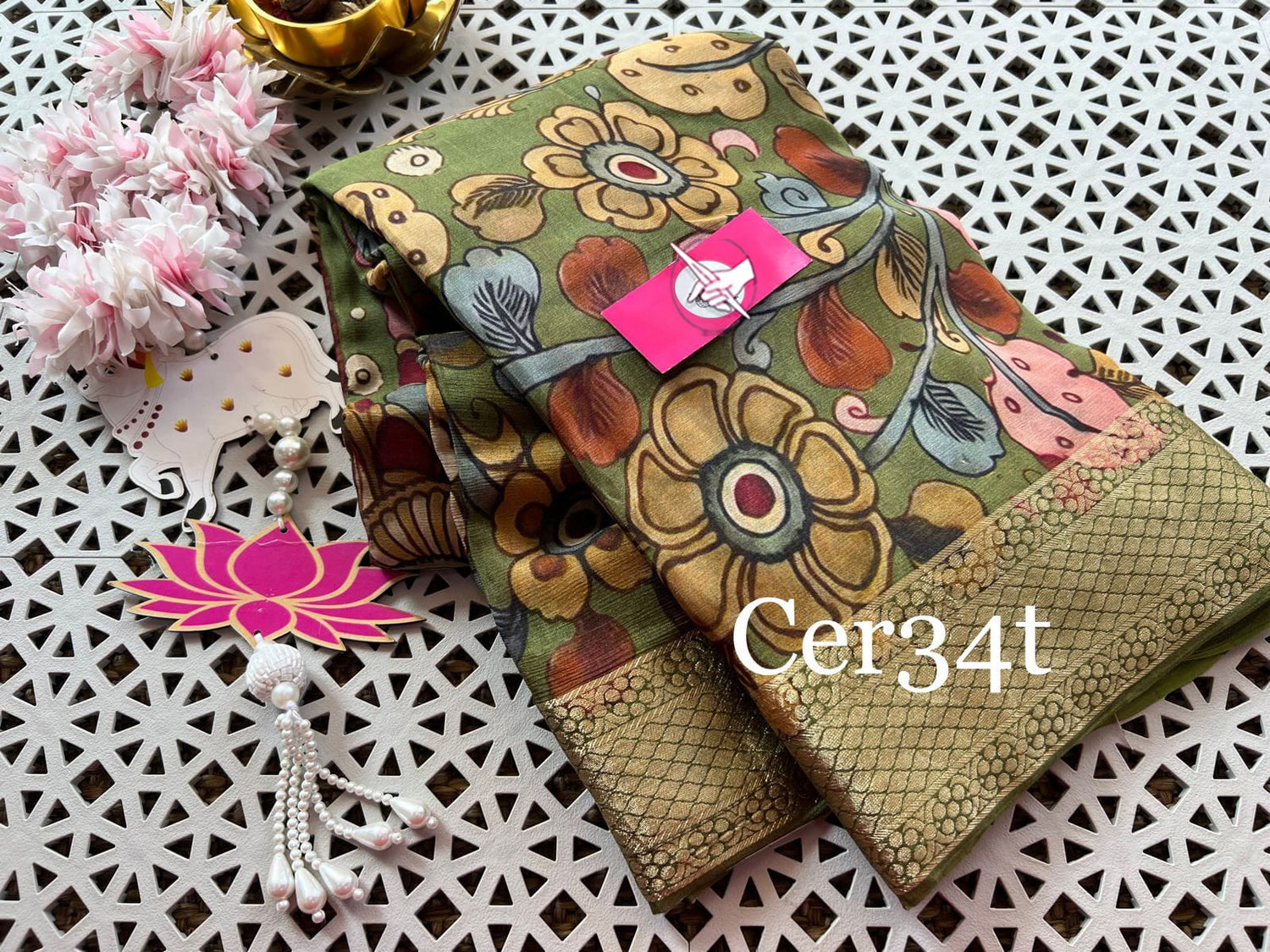 Festive Wear Green Digital Printed Traditional Soft Silk Fancy Saree