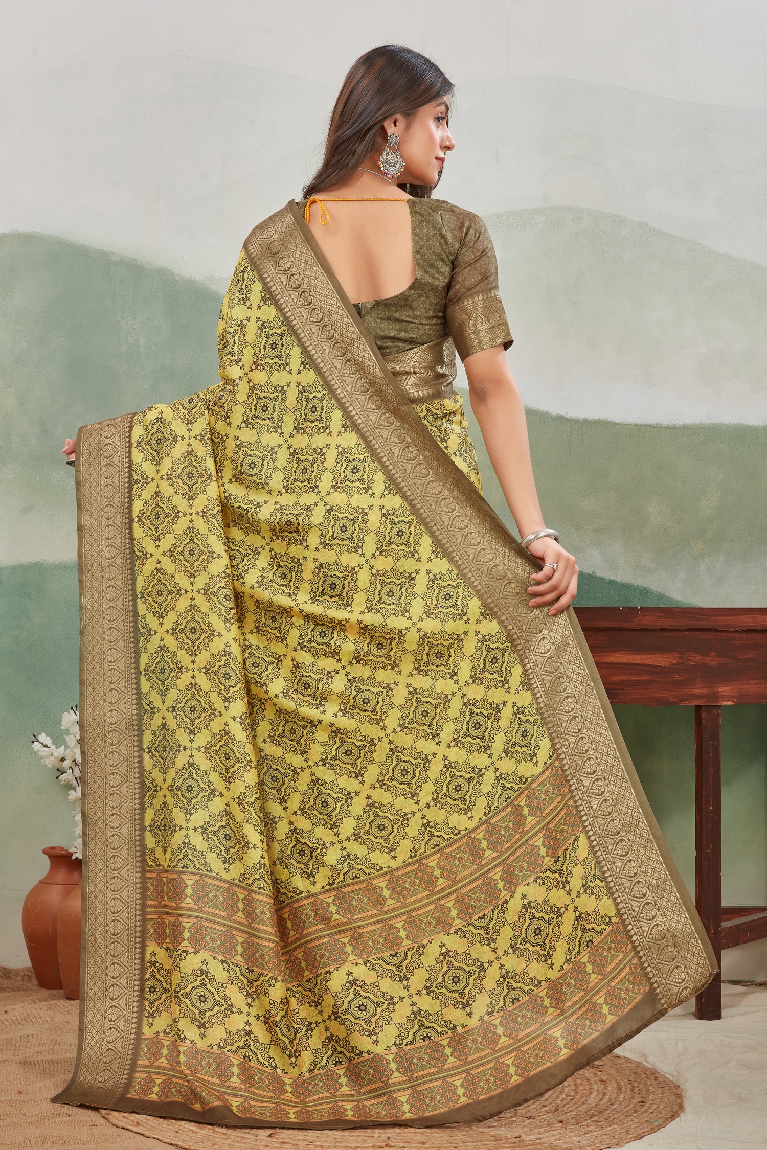 Elegance in Every Drape: Stunning Viscose Khadi Border Sarees