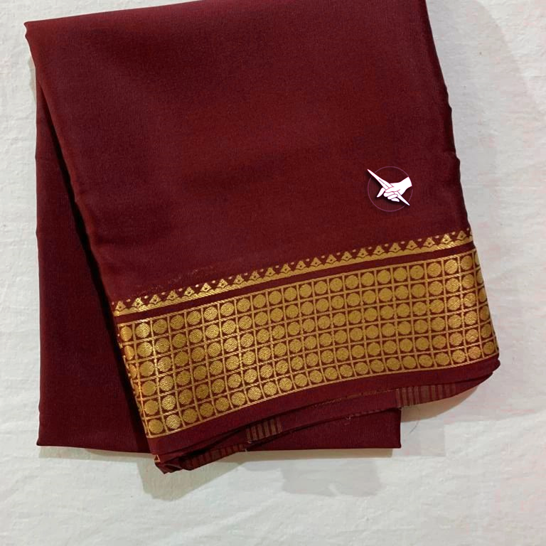 Vibrant Maroon Mysore Silk Saree With Rich Zari Border And Fashion Blouse