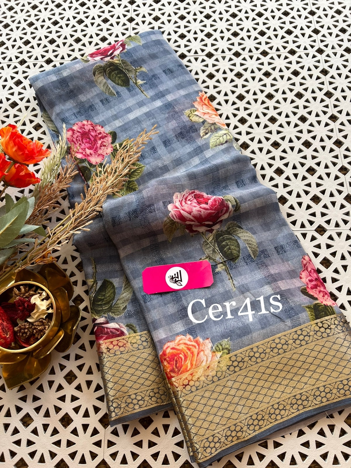 Ethnic Everyday Grey Soft Silk Printed Saree With Traditional Style